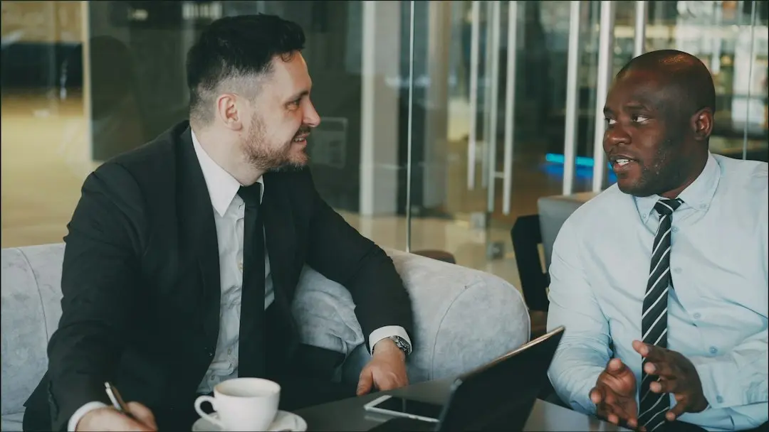 Entrepreneur in a one-on-one business conversation